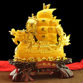 一帆风顺船摆件帆船大号工艺品办公室桌摆件招财店铺开业送礼手工