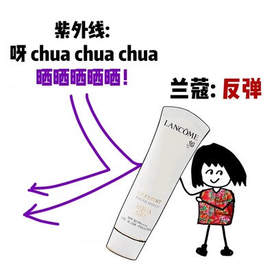 Lancome兰蔻小白管防晒霜乳隔离轻透水漾清爽型防紫外线SPF50PA+