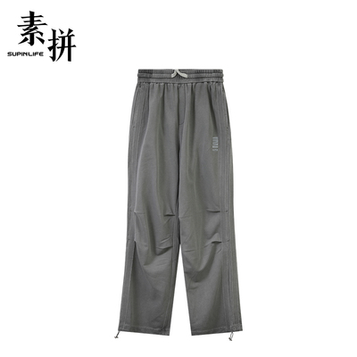 素拼男装秋季男士休闲裤宽松直筒工装裤潮牌春秋款长裤子