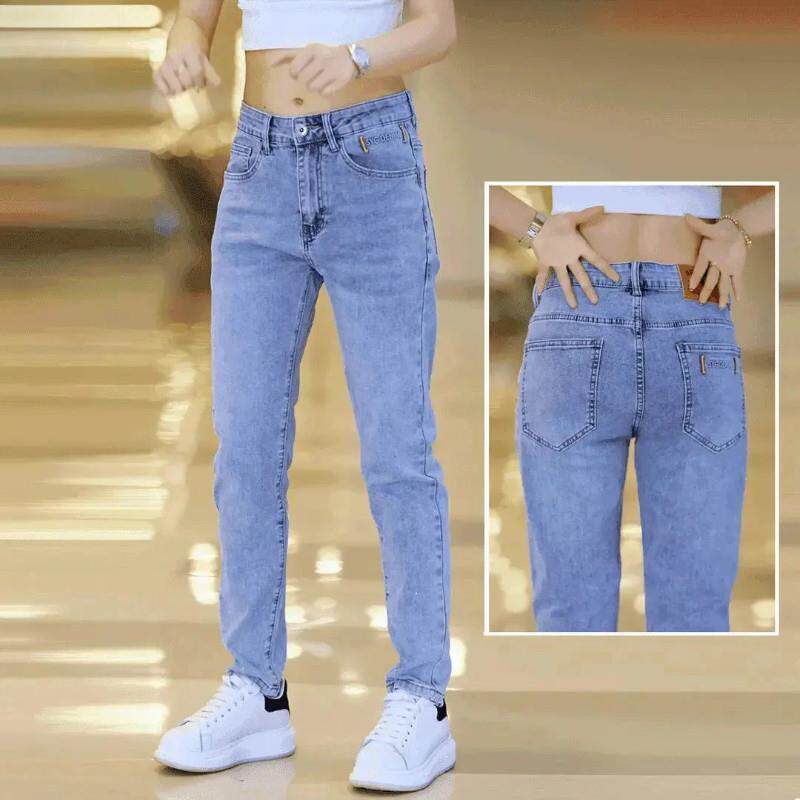 娅顿轻奢浅蓝色牛仔Z裤男士春秋款弹力修身小直筒潮流休闲百搭长Y