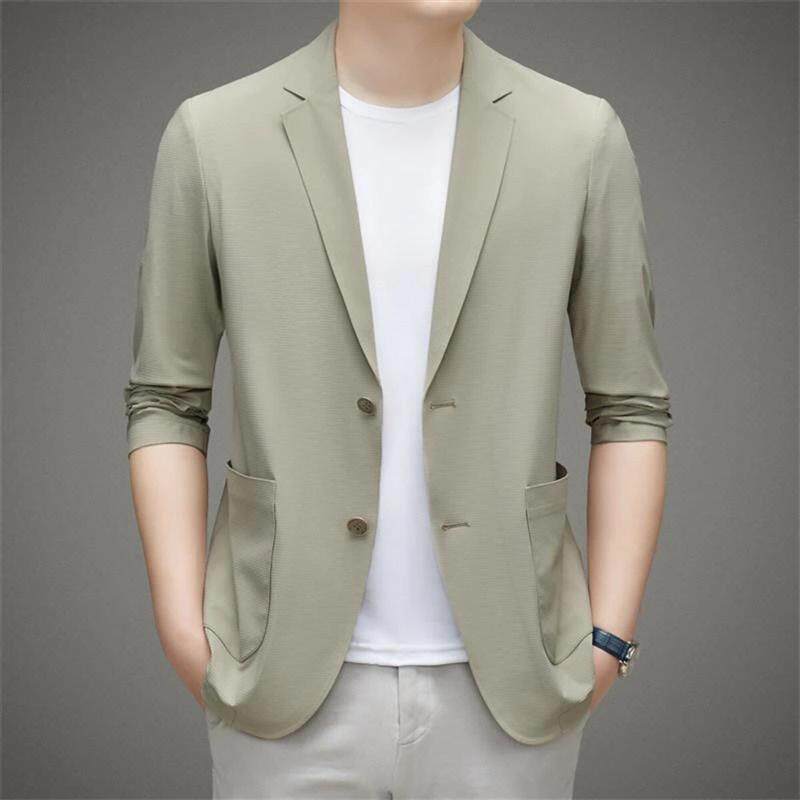 绮罗百货优品薄款冰丝防晒西服无痕商务休闲男士轻薄西装外套大码