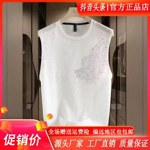 桑瑜轻奢专品夏季男士薄款背心无袖冰感运动休闲坎肩网眼T恤健身
