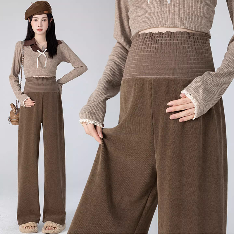 法国Uamtor孕妇裤秋冬款2025新款不勒肚休闲裤小个子加绒孕期长裤