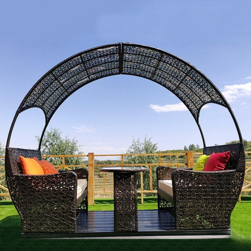 户外秋千喝茶亭子庭院花园露台四人摇椅家用阳台吊椅室外休闲摇椅