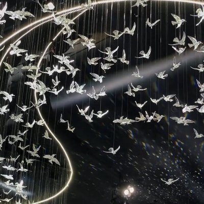 酒店天花板吊顶装饰透明水晶挂饰