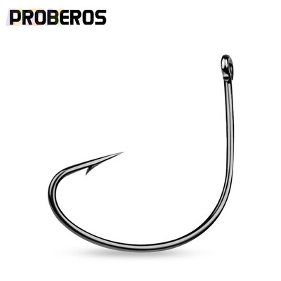 PRO BEROS品牌渔具鱼钩带倒刺路亚鱼钩散装单钩高碳钢钩100个/.4
