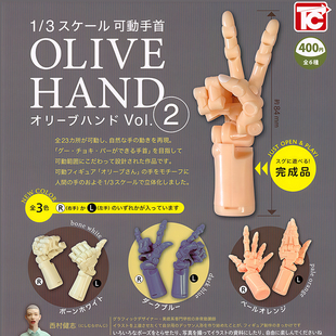 日本正版TOYS CABIN 第2弹 可动关节手指扭蛋 1/3手掌微缩模型