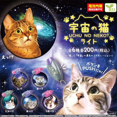 日本正版YELL宇宙猫咪投影灯
