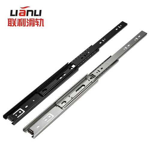 4512三节滑轨800mm长滑轨32寸三节道轨超长抽屉导轨抽屉滑轨