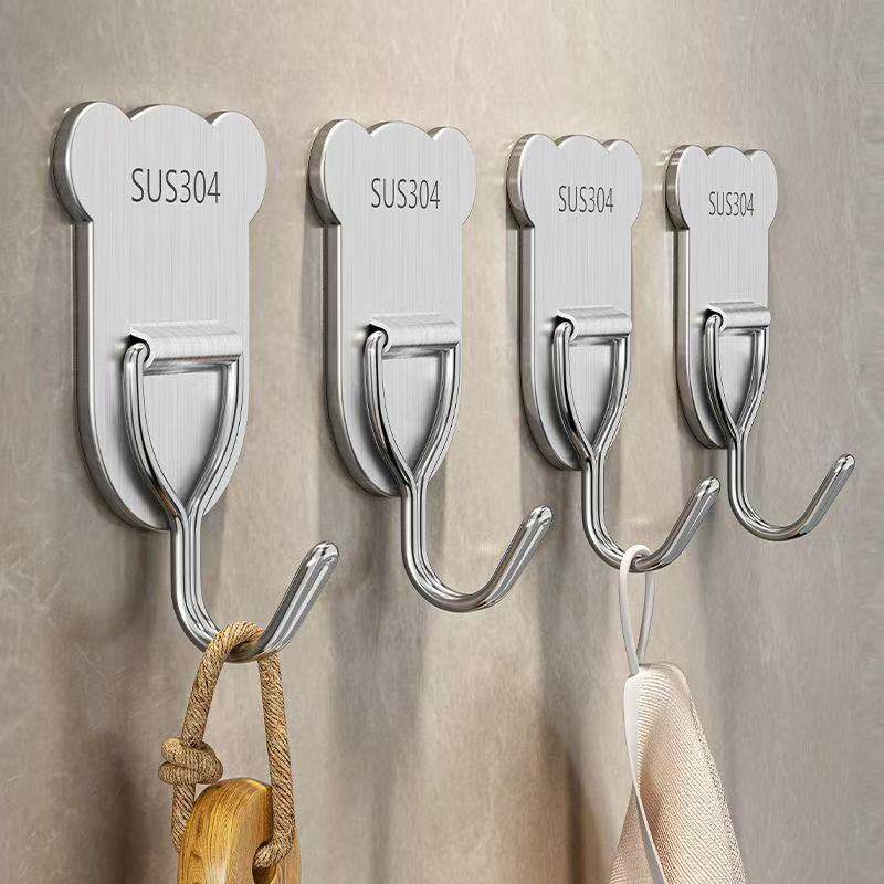 不锈钢卡通胶水粘钩厨房浴室宿舍门后置物挂钩免打孔毛巾挂钩挂墙,收纳整理,挂钩/粘钩,淘宝优惠券,粉丝福利购,淘宝优惠卷