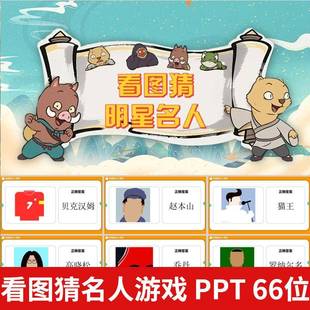 看图猜名人明星ppt公司早会小游戏晨会年会团建互动办公室娱乐