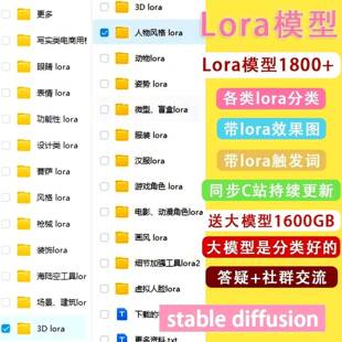 ai绘画sd大模型stable diffusion模型lora模型分类全c站同步更新
