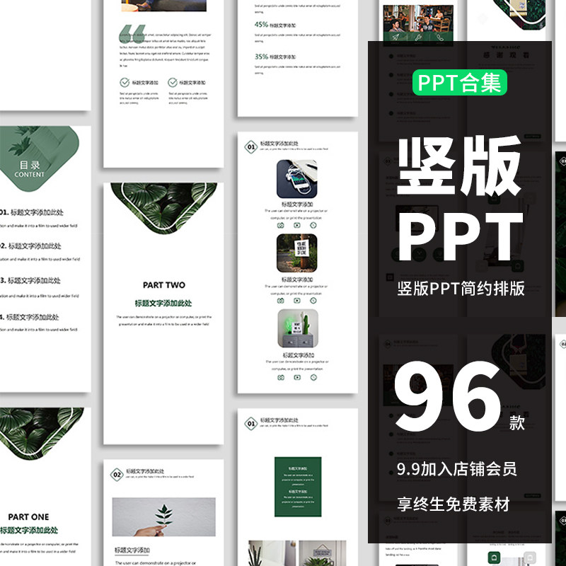 竖版A4版可打印简约商务杂志摄影相册模版素材国外画册PPT模板