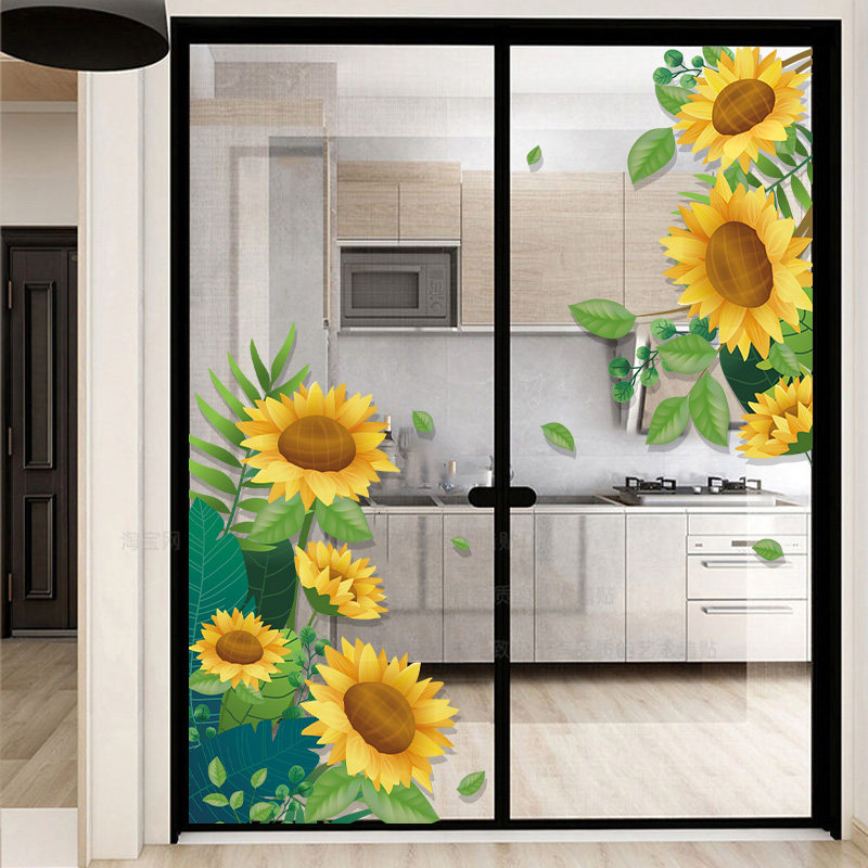 静电厨房推拉门玻璃贴纸装饰