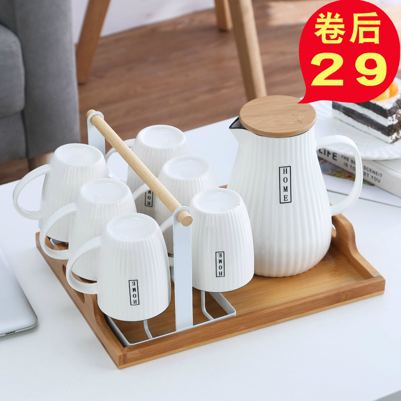 陶瓷杯子家用耐高温凉白开冷水壶凉水壶水具水杯大容量马克杯套装在类目 餐饮具, 杯子/水杯/水壶, 冷水壶中 - 来自Buy2taobao.com提供专业的淘宝代购服务