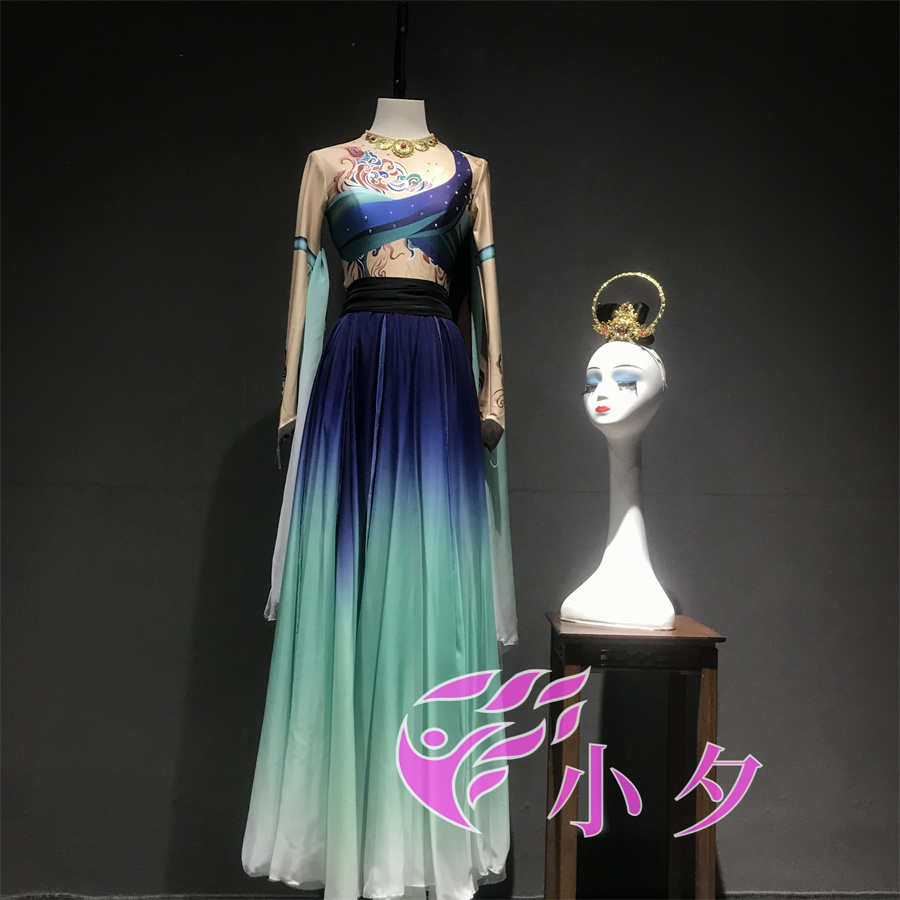北京小夕出租定制敦煌舞蹈服装女飞天一眼千年琵琶行古典舞演出服