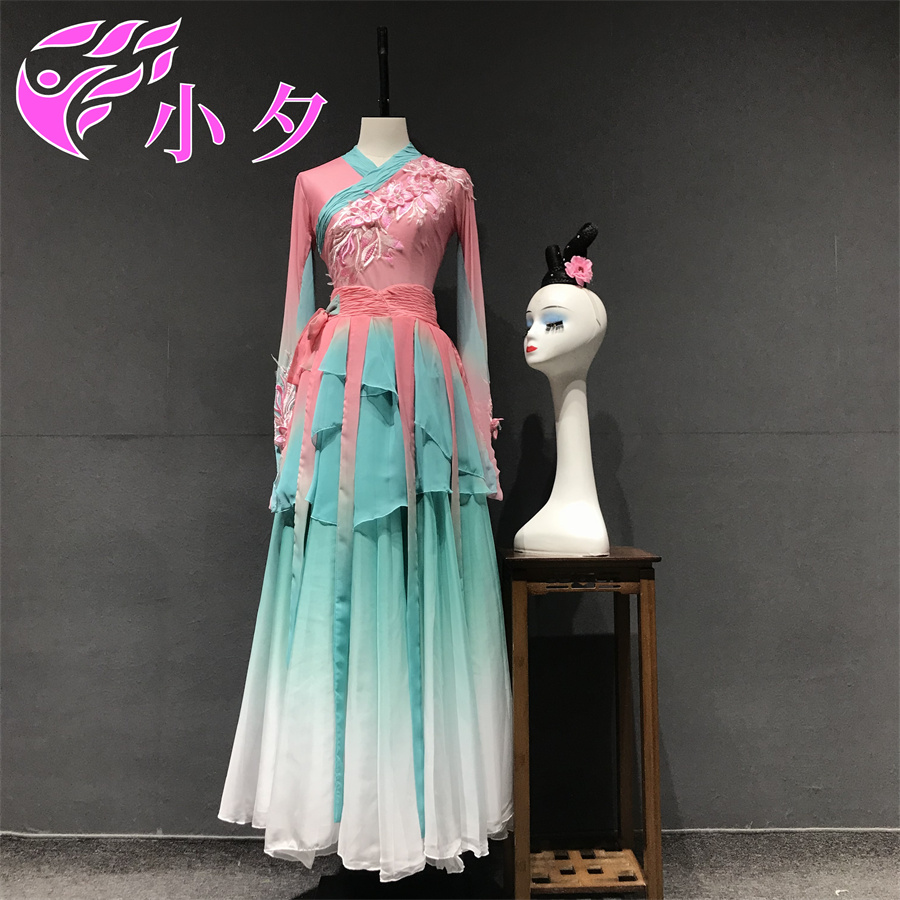 北京小夕出租定制古典舞蹈《唤鱼清歌》舞台比赛表演演出服