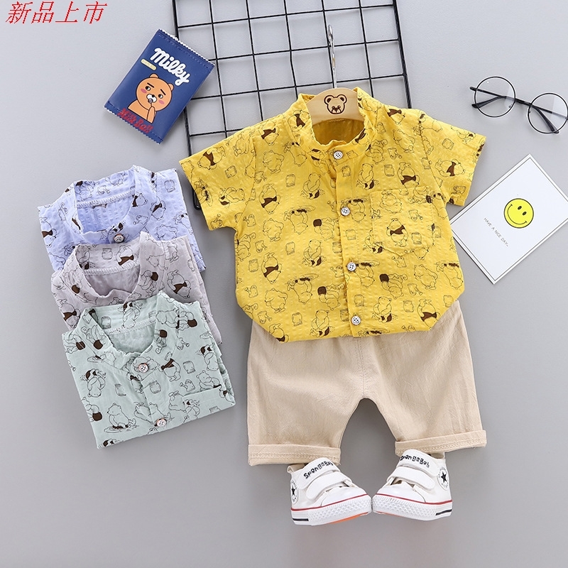 new pattern Summer wear children Five point pants three-dimensional Stand collar shirt Two piece set sourcein the Children/Baby/Family fitted , Shirt  category - from Buy2taobao.com to provide professional Taobao agent buy service