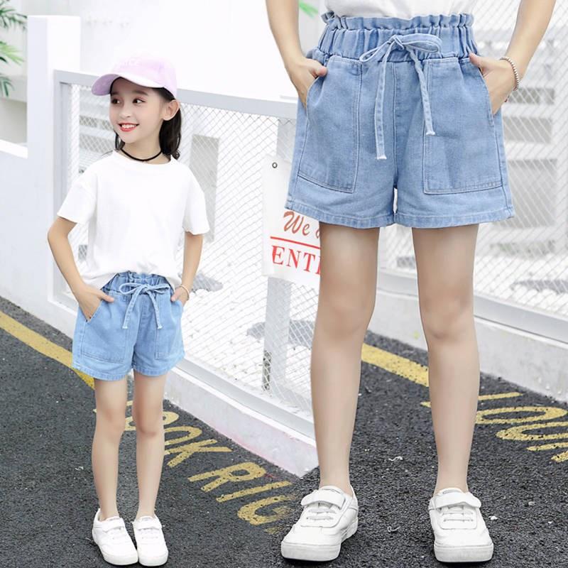 岁女童6童中大牛仔裤夏装小童7中童透气宽松牛仔高腰儿童短夏季短