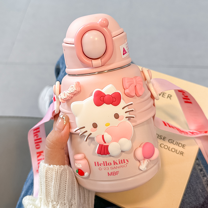 hellokitty保温杯女生可爱吸管水杯2024新款高颜值316不锈钢杯子