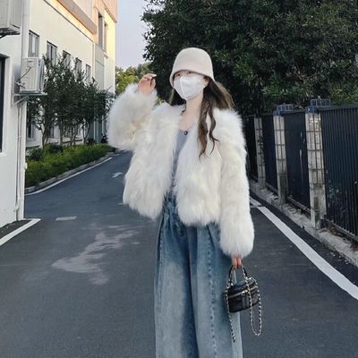 mini皮草设计感环保皮草外套女2025新款冬季爆款洋气短款毛毛大衣