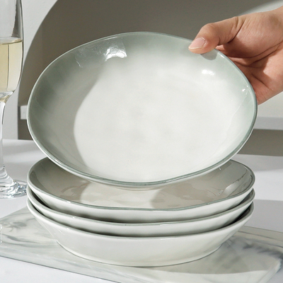 怀瑾釉下彩陶瓷盘子菜盘家用2024新款碗碟餐具高级感碟子餐盘深盘