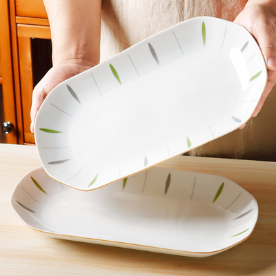 怀瑾陶瓷鱼盘家用2025新款蒸鱼专用盘子高级感大号鱼碟子鱼盆咏柳