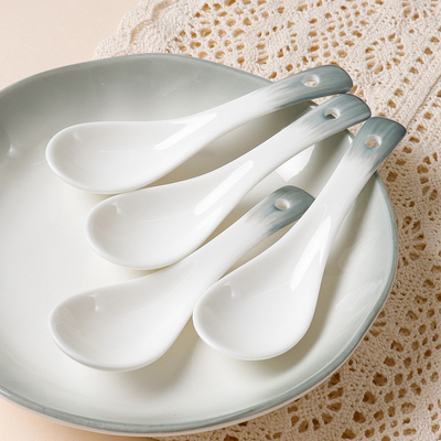 怀瑾勺子家用陶瓷调羹高档精致小汤勺一人一勺高颜值汤匙喝粥勺