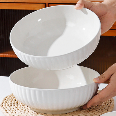 怀瑾纯白大汤碗家用特大号汤盆酸菜鱼碗大盆大码面碗餐具陶瓷大碗