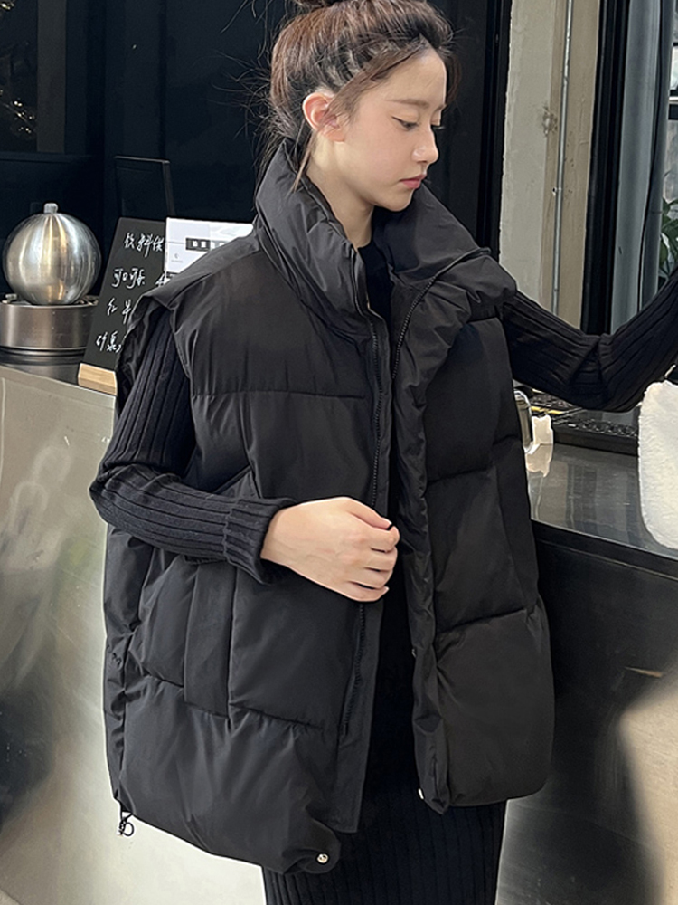 网红棉衣马甲外穿2025春秋新款韩版宽松羽绒棉慵懒风坎肩外套女