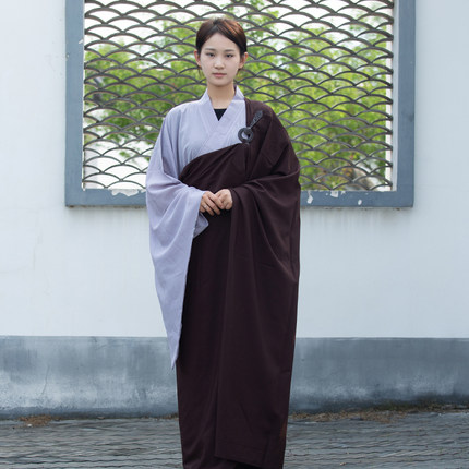 善圆海青居士服菩萨戒曼衣男女同款五戒居士五条缦衣僧服海清透气