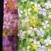 风吕敷喜糖盒伴手礼包装 印花面料 油画四叶草纯棉数码