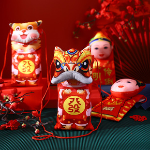 新年大红包封2022新款利是封过年虎年生肖压岁布艺红包袋个性创意