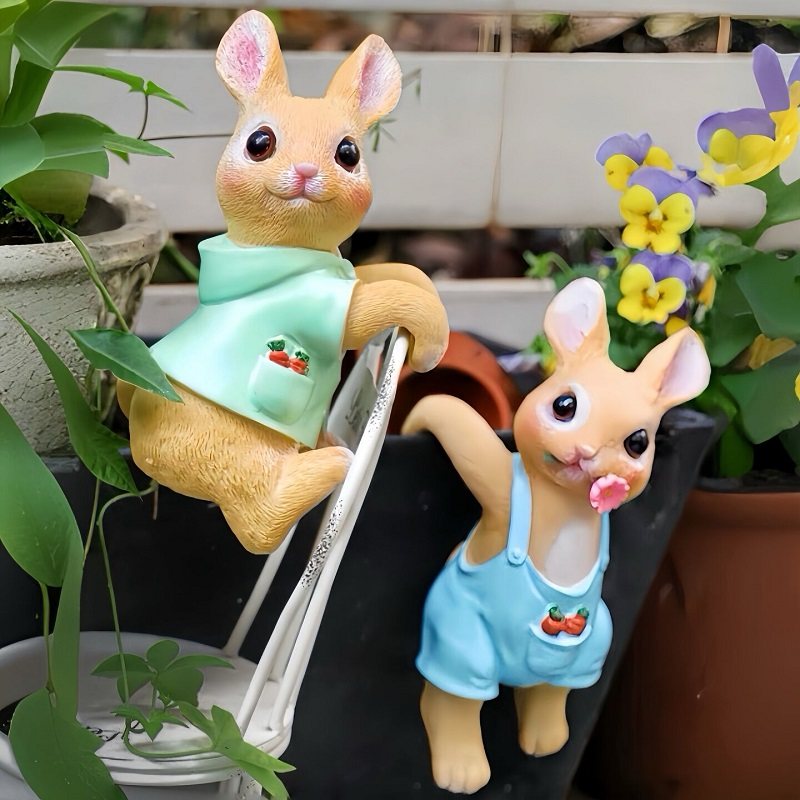 花园装饰小兔子摆件户外花园庭院阳台微景观造景树脂花盆装饰挂件,家居饰品,户外/庭院摆件,淘宝优惠券,粉丝福利购,淘宝优惠卷