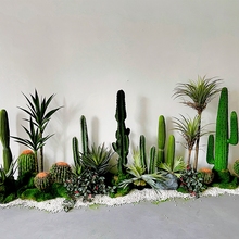 北欧仿真绿植造景组合室内热带植物仙人掌剑麻凤尾兰马尾铁盆栽