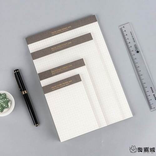 简语拍纸本PP塑料封面可自由撕页A7拍纸本A6小方格本B5空白草稿本