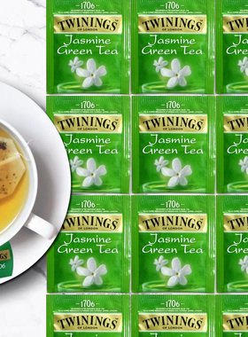 川宁茉莉花茶100片 欧洲进口绿茶 花草茶包袋泡茶Twining奶茶茶叶