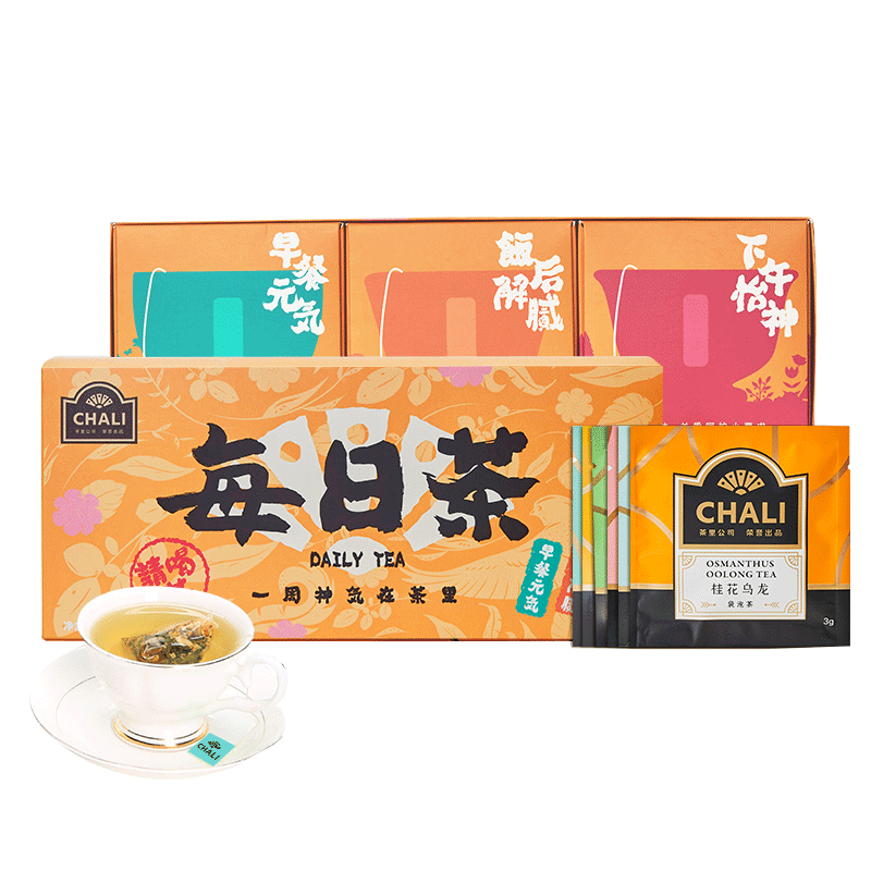 ChaLi茶里每日茶桂花乌龙绿茶包普洱袋泡茶红茶玫瑰花茶组合