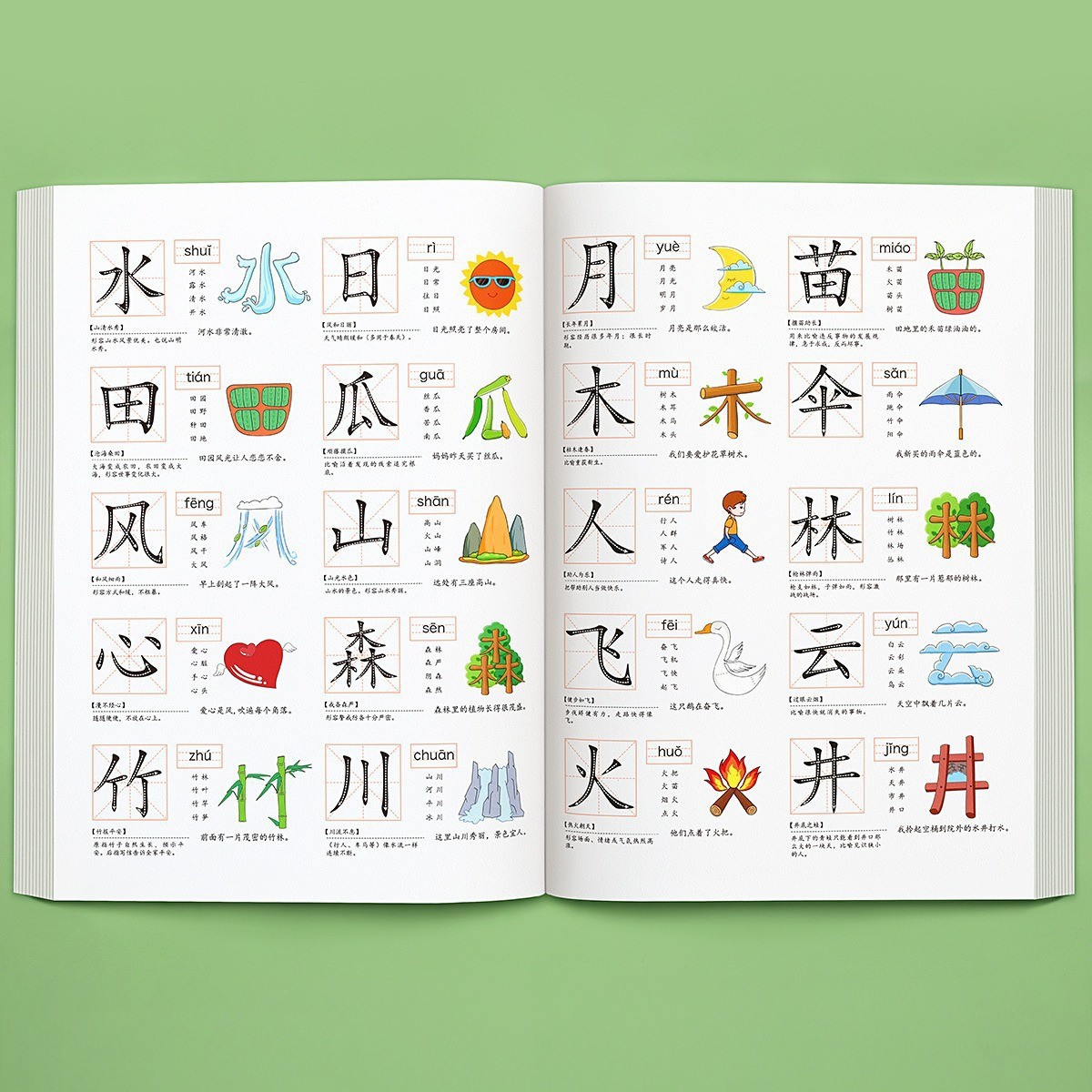 幼儿象形识字书3000字幼儿园认字卡片儿童看图宝宝启蒙早教神器