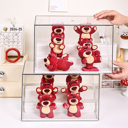 草莓熊公仔展示柜盲盒收纳展示架