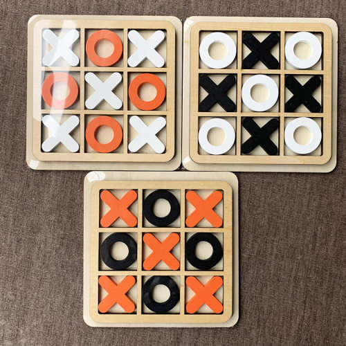 XO三连井字棋tic tac toe休闲对战桌游地摊亲子互动木制小小玩具