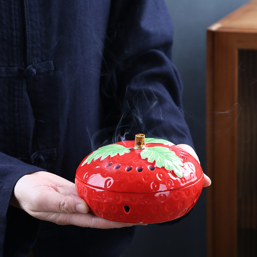 创意陶瓷草莓蚊香炉家用大号室内