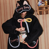 PJOCLOCK睡时记睡袍女冬2025新款 珊瑚绒可爱兔子少女加绒加厚睡衣