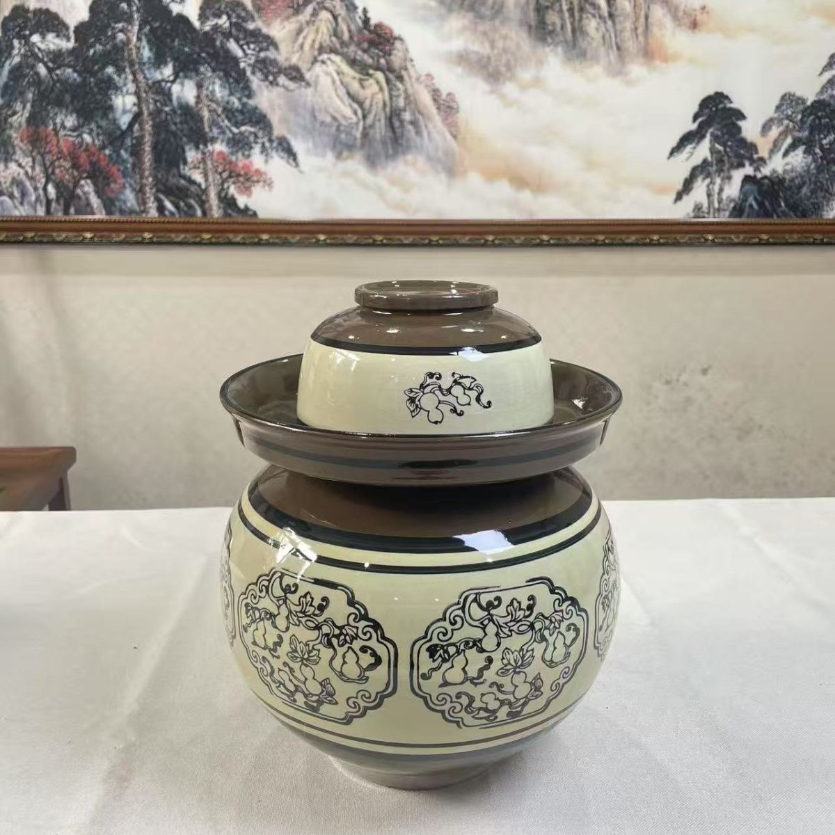 腌酸豆角的罐子四川泡菜坛土陶泡菜坛腌菜家用陶瓷储物罐土陶酸菜