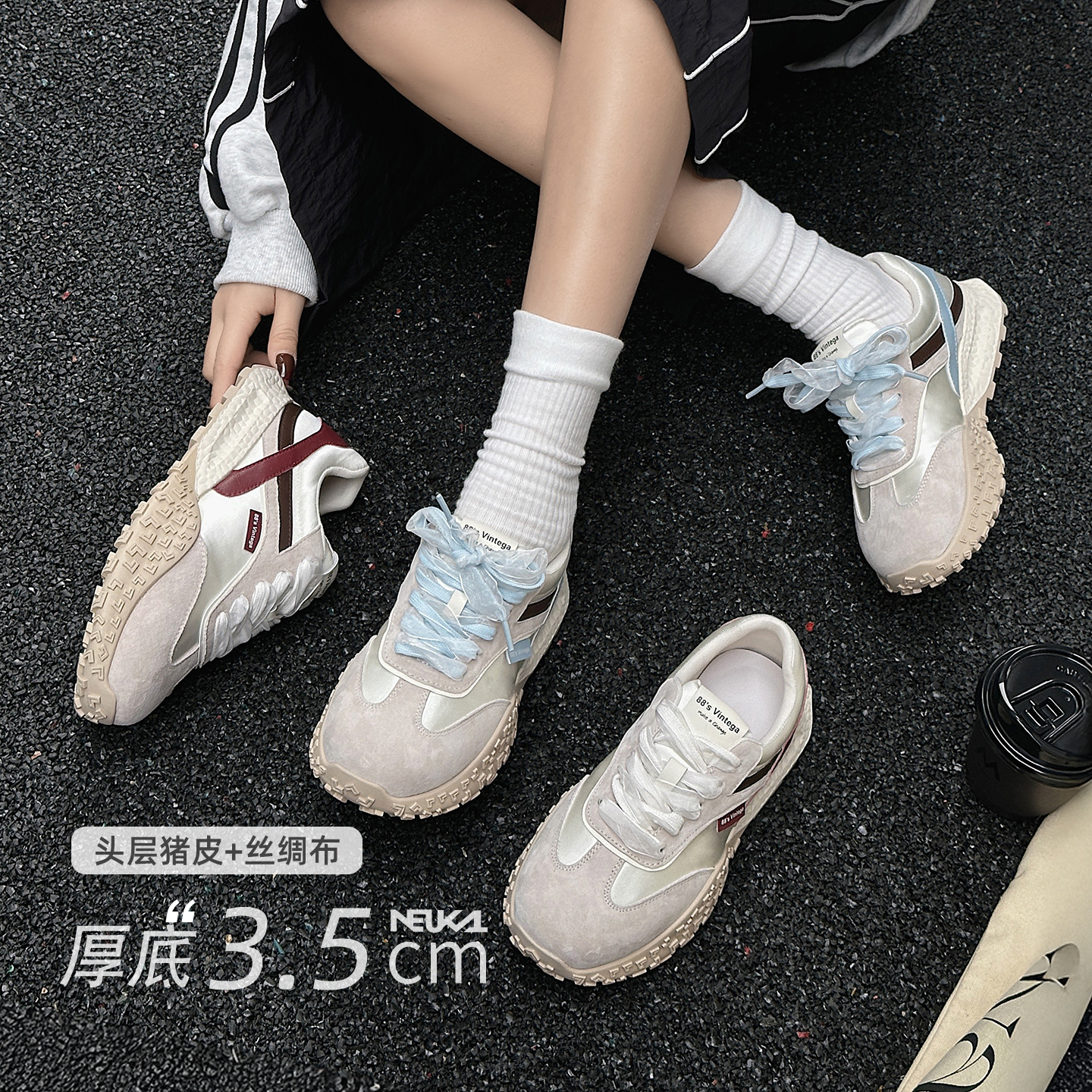 新卡伦厚底阿甘鞋女春季新款网红