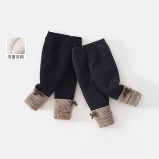 纯棉保暖裤 女宝宝冬季 子 儿童一条过冬外穿棉裤 女童加绒加厚打底裤