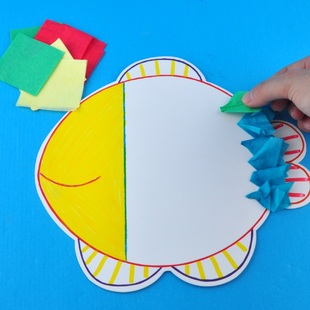 meike 暑期礼物 鱼贴纸画 幼儿园粘贴画环境创设儿童手工材料热卖