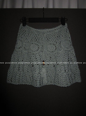 one purple|4.25NEW 复古小众叠穿针织镂空半身裙