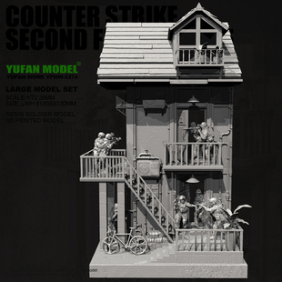 YUFAN原创 1/72树脂兵人 反恐精英二楼战斗（全套） YFWW-2374+3D