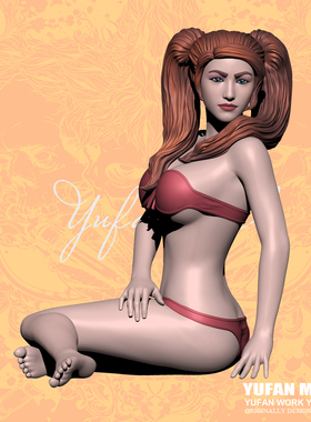 YUFANMODEL原创1/35 1/24 1/18沙滩女孩白膜拼装美女模型YFWW2205